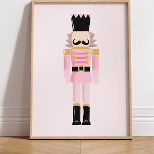 Pink Nutcracker Print - Christmas Wall Art Printable