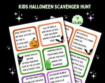 Halloween Scavenger Hunt for Kids - Printable Halloween Games - Halloween Kids Activity