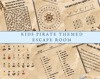 Kids Escape Room Druckbare Piraten Themed Alter 6-9