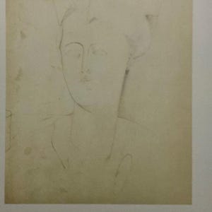 Amedeo Modigliani - Portrait of a woman - Lithograph cm 52x37 limited edition