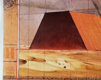 Christo – Die Mastaba – Offsetlithographie 33x25 cm, limitierte Auflage