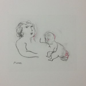 Henry Moore - Mother - lithograph cm52x37 with certificate, limited edition