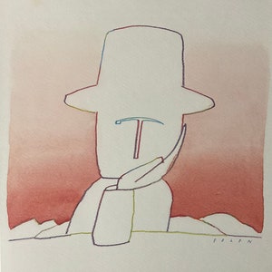 Jean Michel Folon - 1987, Lithograph limited edition 32x24 cm