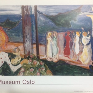 Edvard Munch - &quot;Dance on the shore&quot; rare poster 100x35 cm