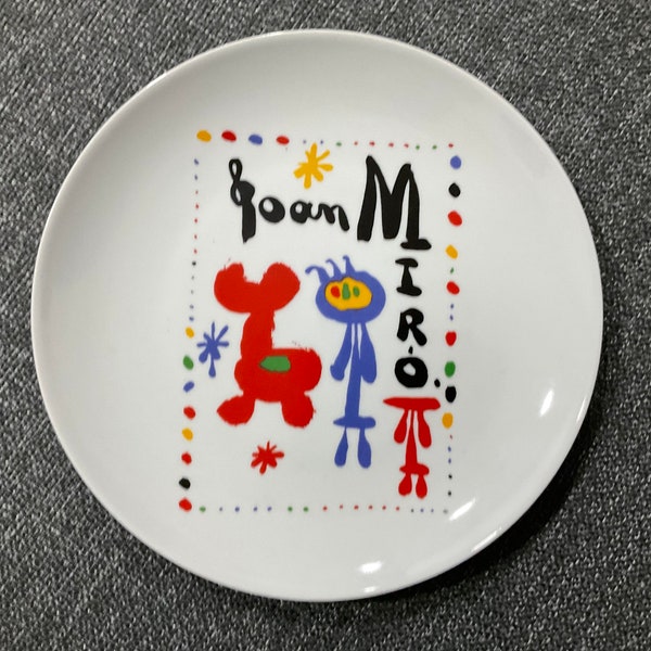 Joan Mirò - Assiette en porcelaine en édition limitée, avec cachet au dos