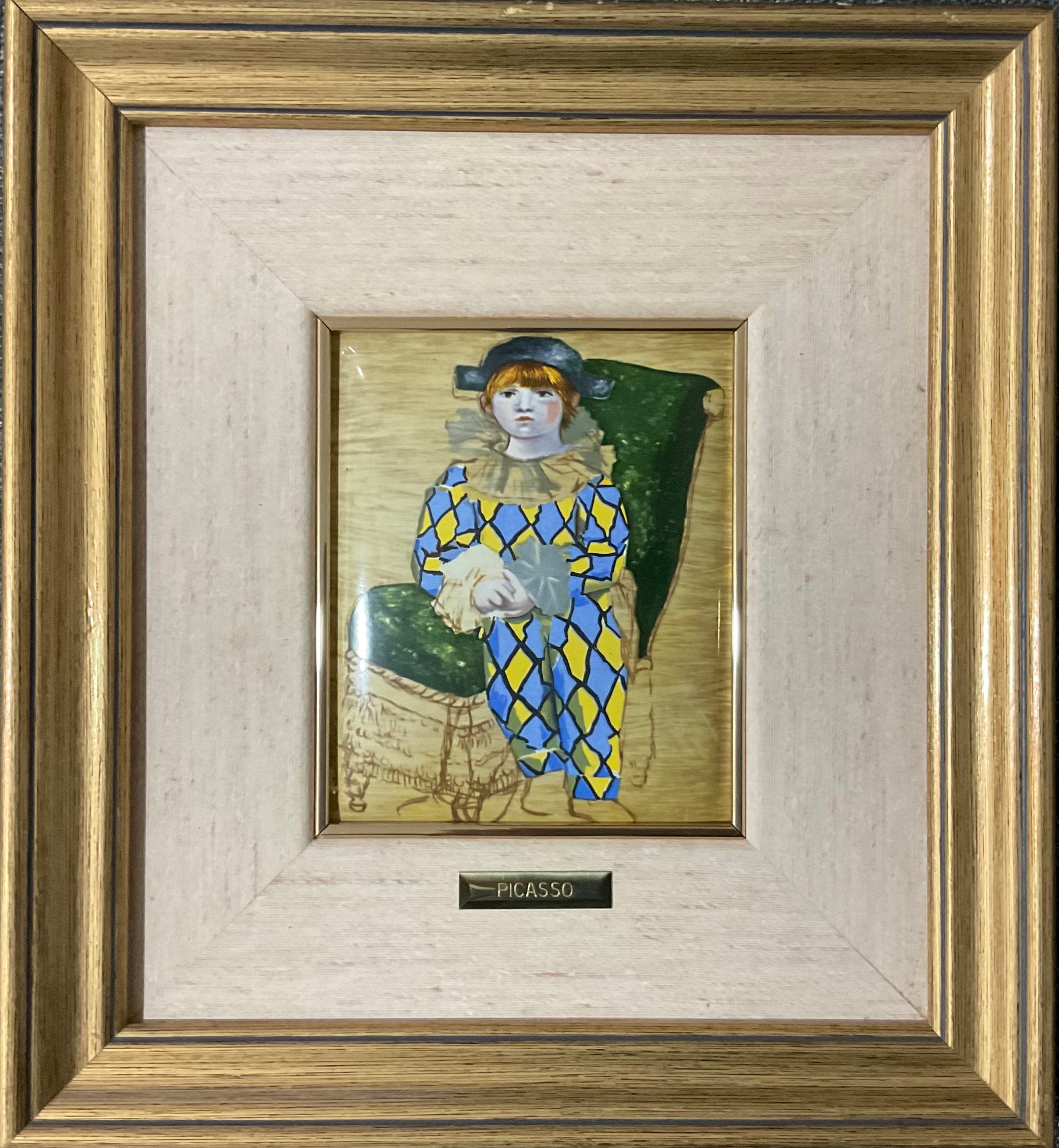 Pablo Picasso - Pensive Harlequin - 34x31 Cm With Frame - Etsy Finland