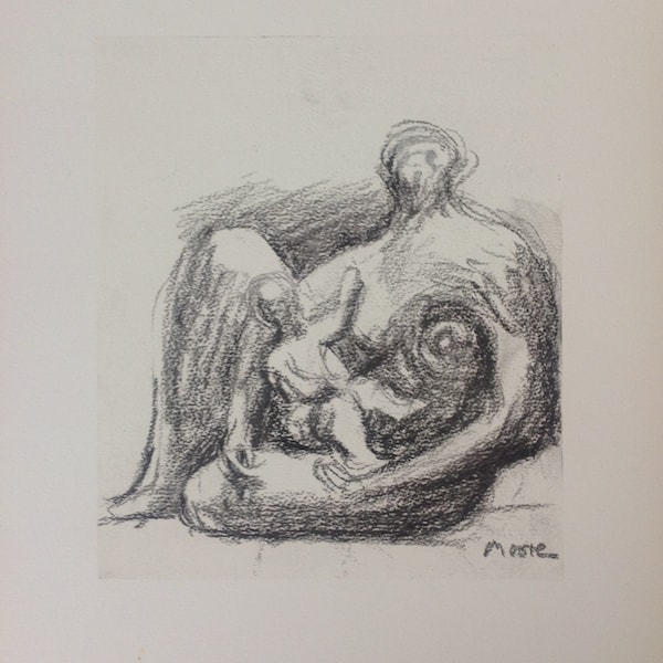 Henry Moore - Lithograph 52x37 cm with certificate