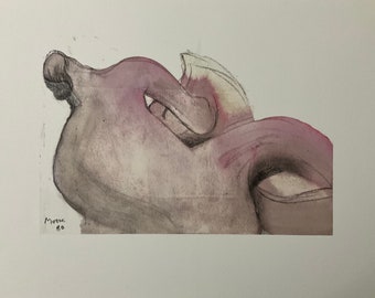 Henry Moore - Reclining form - Lithograph 52x37 cm with certificate