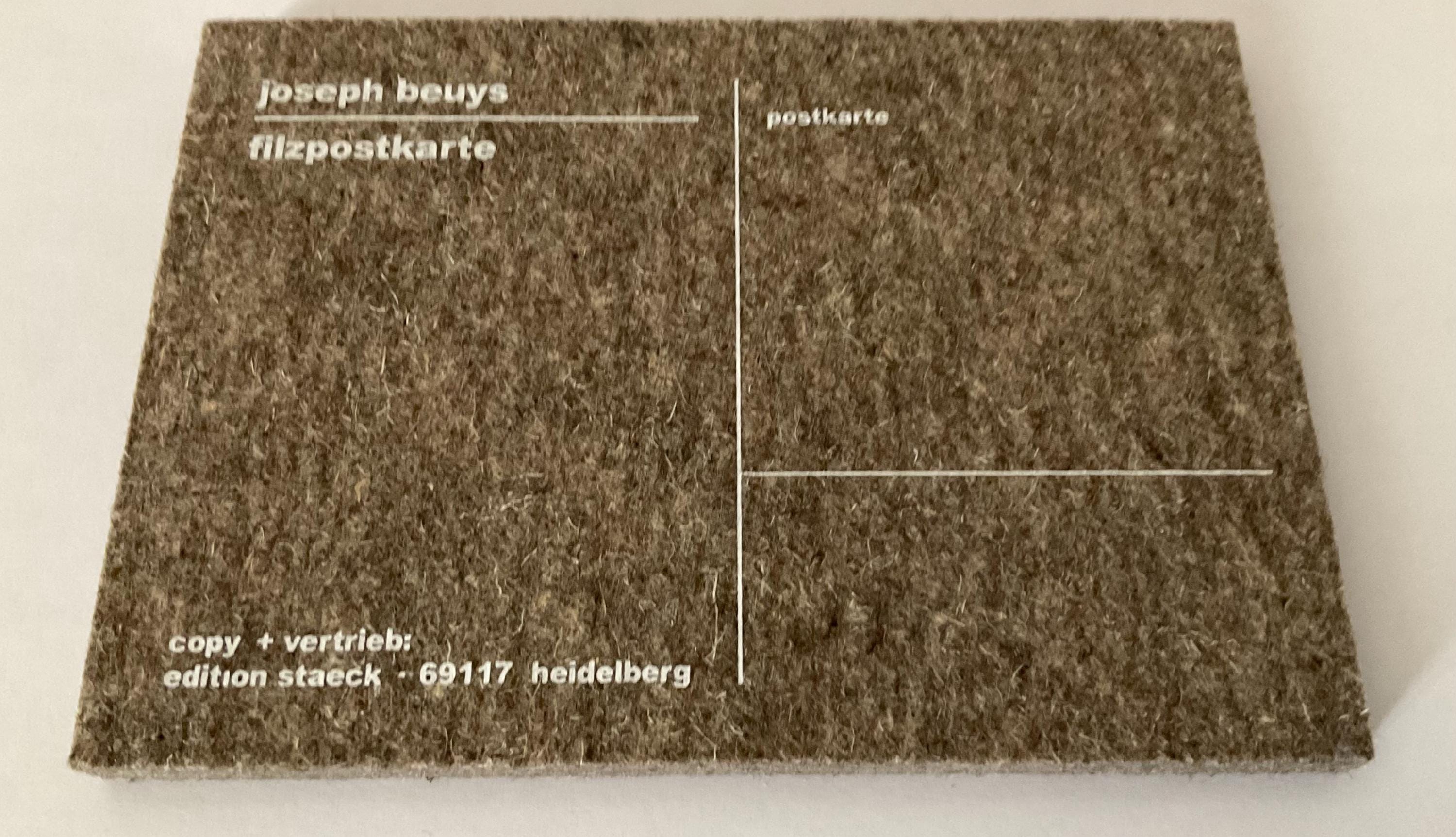 Joseph Beuys - Postkarte - Limited Edition Felt Postcard, 15x11 Cm