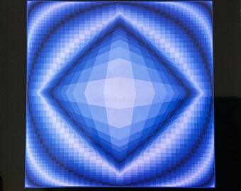 Victor Vasarely - serigrafía de edición limitada de 1975, 27x27 cm