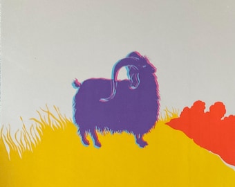 Gino Marotta - Muflone, 1974 -  Serigrafia su superficie specchiante, cm 33x33