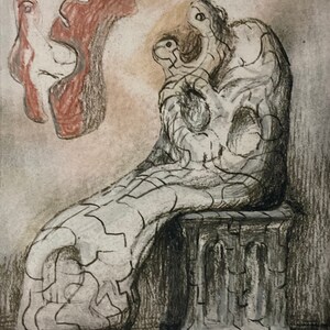 Henry Moore - Seated Mother with Child - Lithograph cm 52x37 limited edition, year 1983
