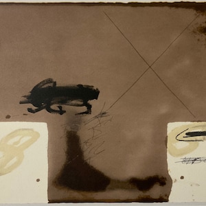Antoni Tapies „Dossquares blancs“ 52x37 cm Lithographie, limitierte Auflage mit Zertifikat