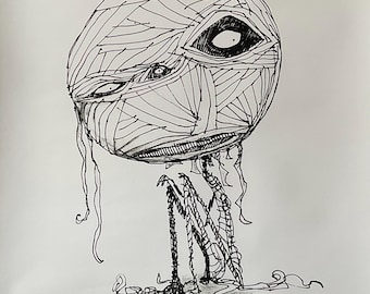 ティム・バートン 直筆イラスト入りサイン色紙 ティム・バートン 直筆