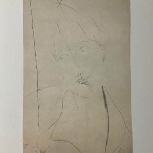 Amedeo Modigliani - Study of a woman with dedication - Lithograph limited edition 52x37 cm