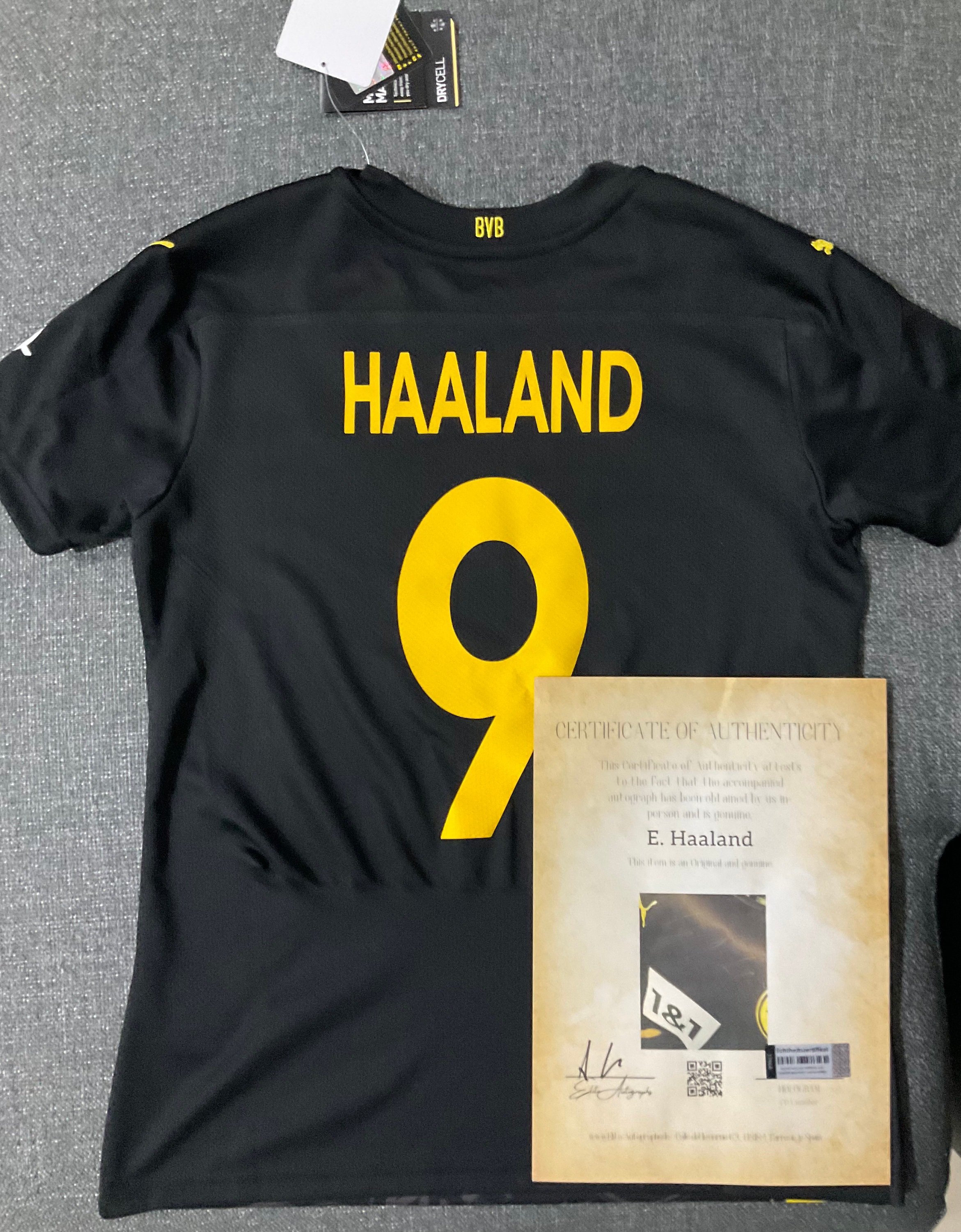 Erling Haaland, Borussia Jersey Signed, With Certificate - Etsy