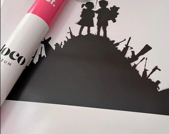 Banksy - Kids on Guns - Limited Edition Lithographic Poster Cm