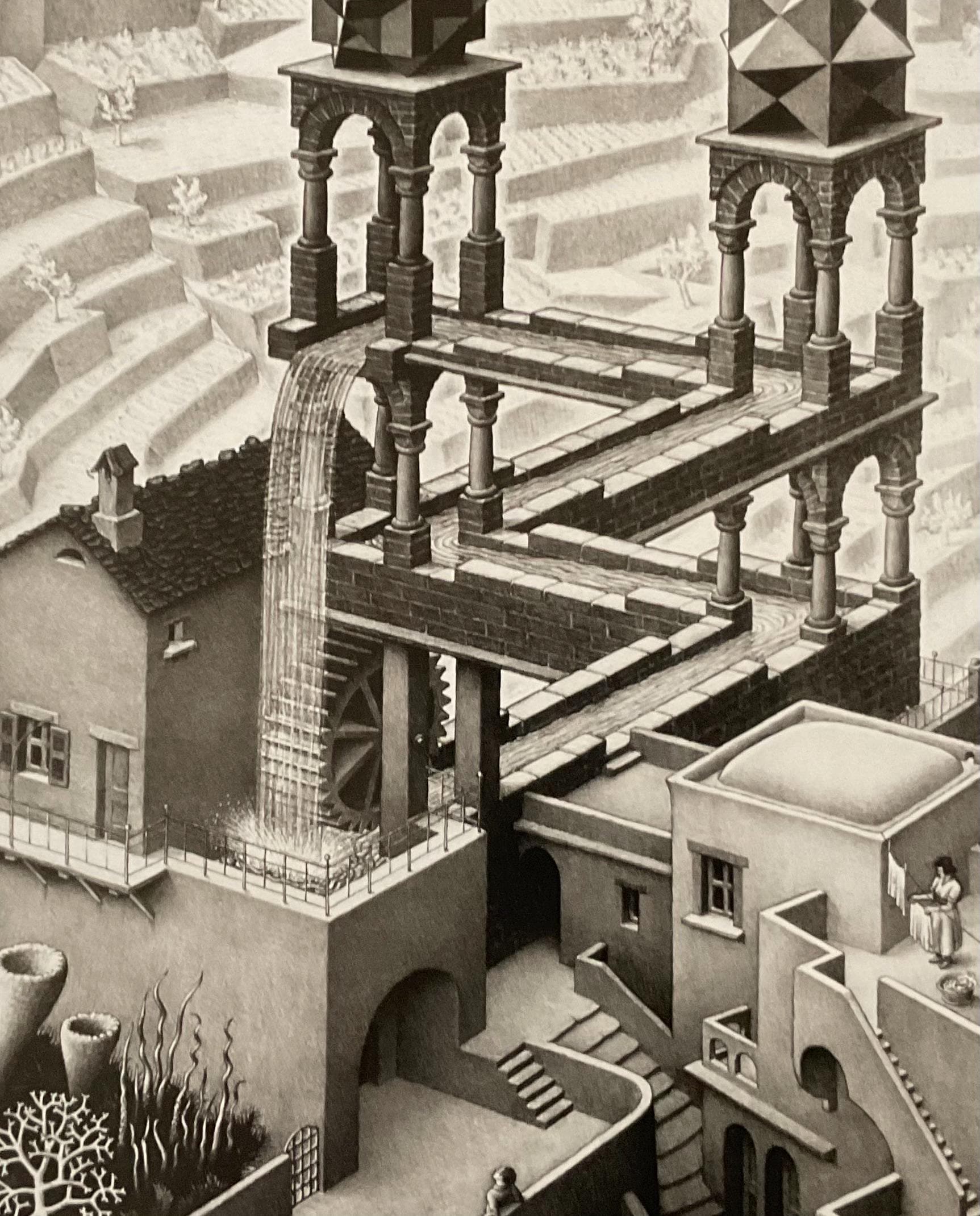 【貴重 M.C. ESCHER/WATERFALL 滝 ポスター】 il_fullxfull.6363028193_maz0.jpg