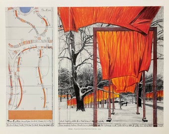 Christo - The Gates, Project forCentral Park, New York 2004 - Taschen limited edition lithograph 36x28 cm
