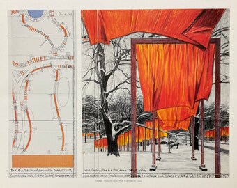 Christo - The Gates, Project forCentral Park, New York 2004 - Taschen limited edition lithograph 36x28 cm