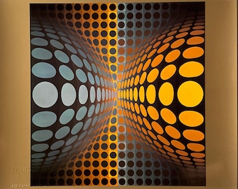 Victor Vasarely - silkscreen with Foundation stamp, limited edition 1975, 27x27 cm