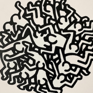 Keith Haring - 20x20 cm ceramic tile with Keith Haring Foundation stamp