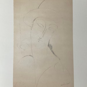 Amedeo Modigliani - Woman with hat - Lithograph cm 52x37 limited edition, with certificate