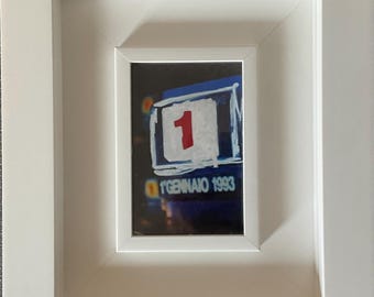 Mario Schifano - Uniek gearchiveerd werk, foto geretoucheerd met emailverf, 1 januari 1993