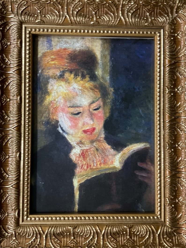 The reader Auguste Renoir with certificate Rare Lithograph on canvas cm 26x21 limited edition