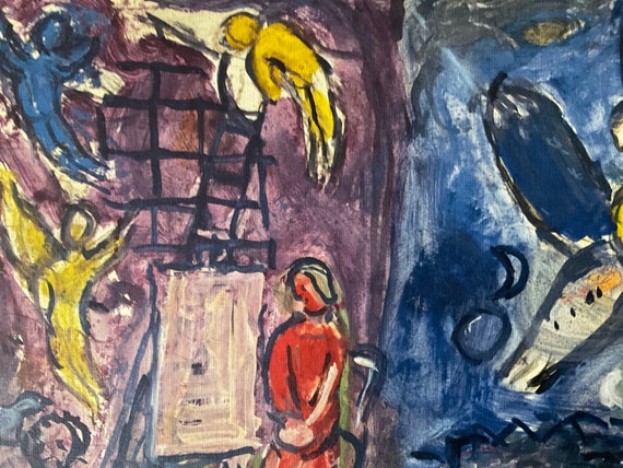 マルク・シャガール - ヤコブの夢 - リトグラフ 限定版 52x37 cm