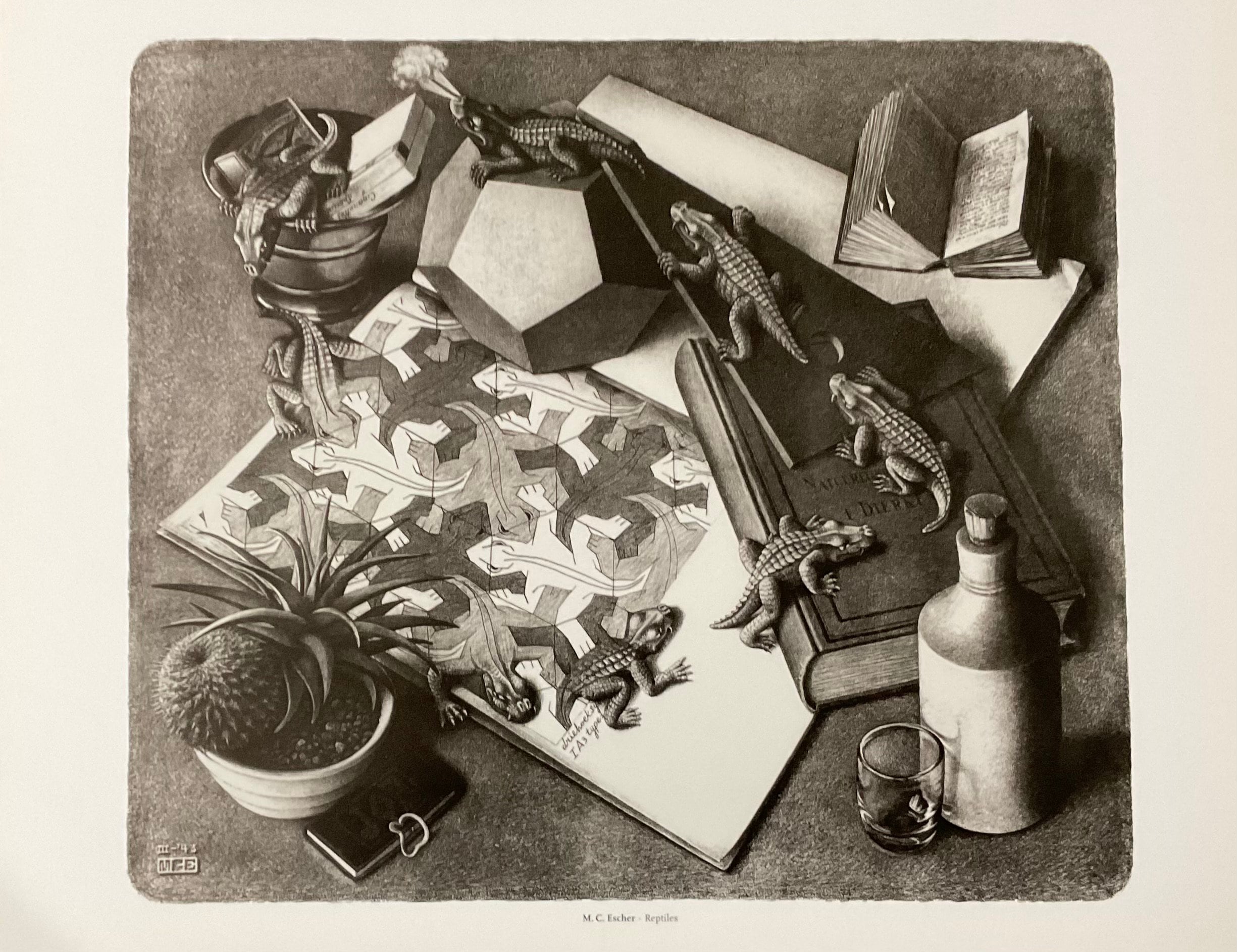 絵画 ECSTACY M.C. Escher - Reptiles - Limited Edition Offset Lithograph