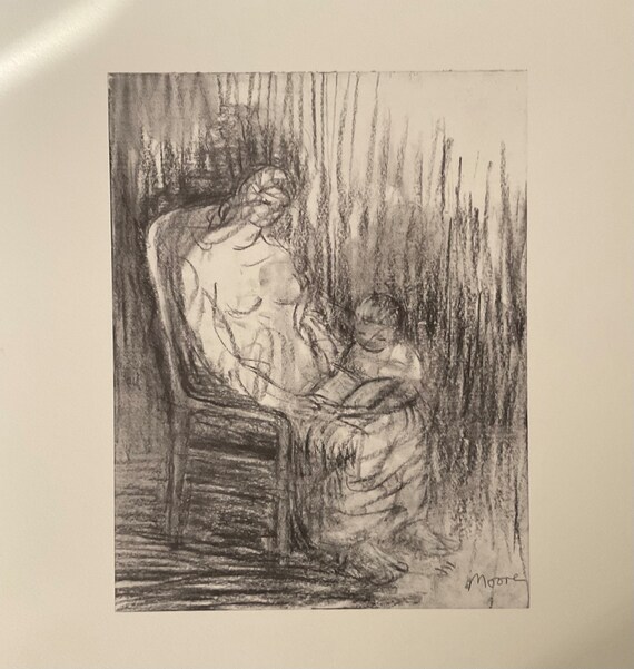 Henry Moore - Seated Mother and Child - Lithograph Cm52x37 With