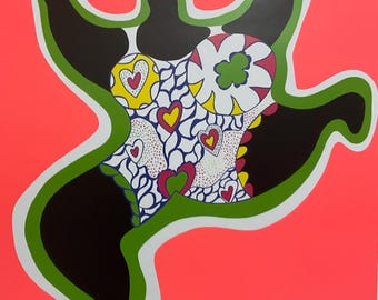 Niki De Saint Phalle - Leaping Nana - Offset Lithograph Cm 70x50