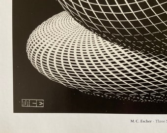 M.C. Escher - Three Spheres I - Limited Edition Offset Lithograph