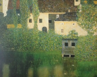 グスタフ・クリムト - 「アッター湖畔の城」 - 希少ポスター 68x68 cm