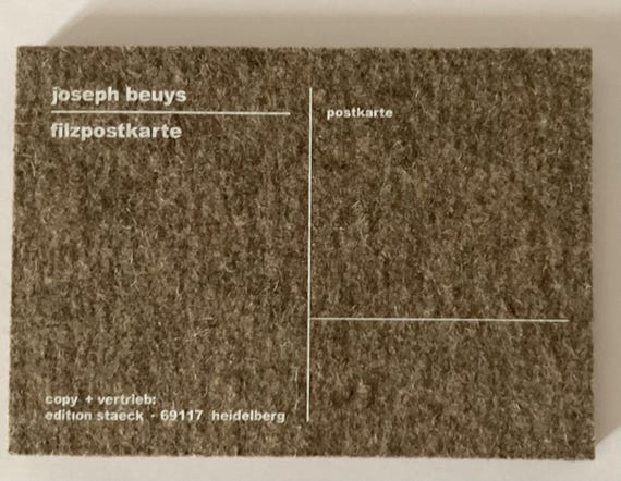 Joseph Beuys - Postkarte - Limited Edition Felt Postcard, 15x11 Cm