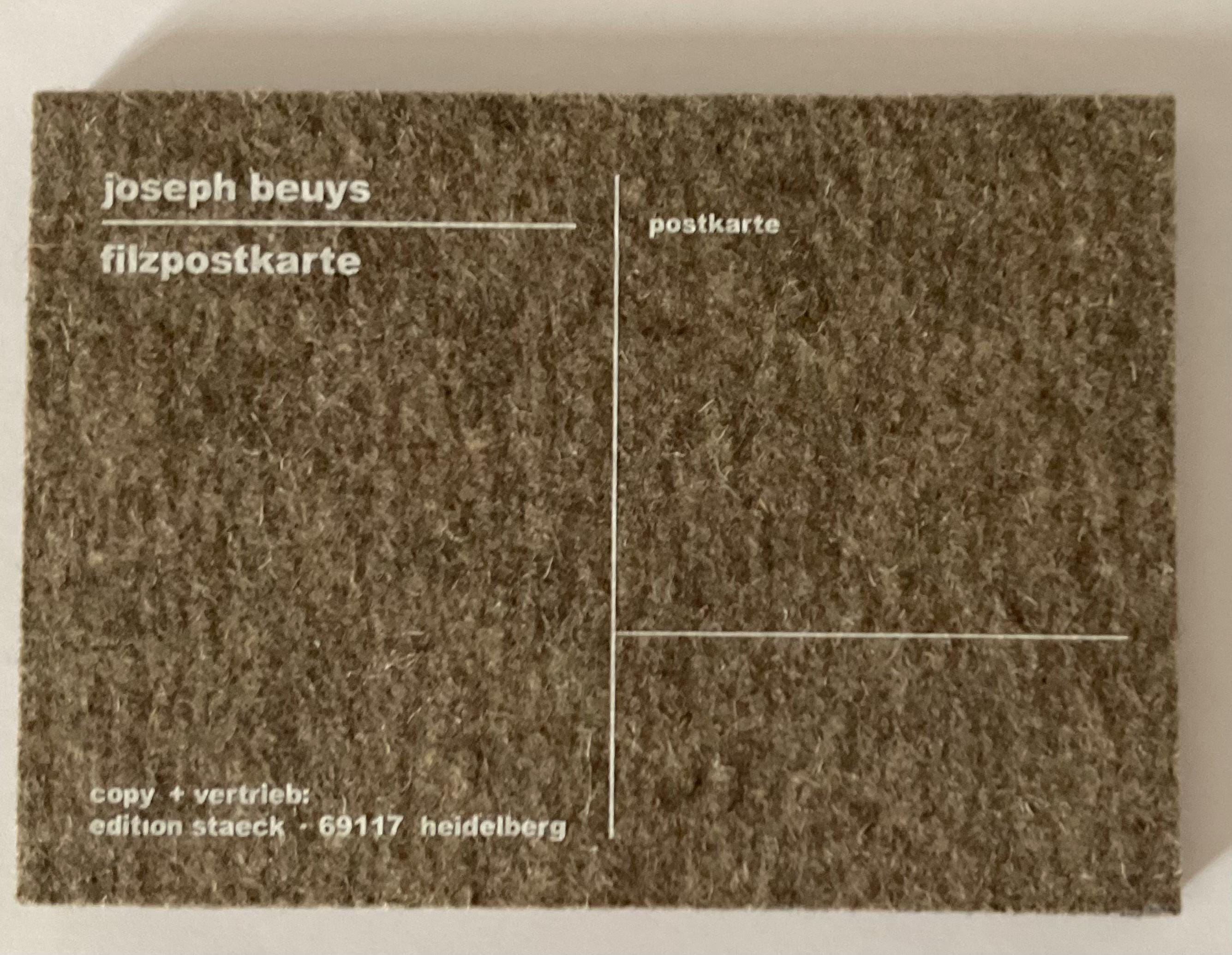 アート・デザイン・音楽 JOSEPH BEUYS IN JAPAN book vhs set Joseph Beuys - Postkarte - Limited Edition Felt Postcard, 15x11 Cm