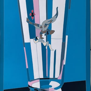 Ugo Nespolo - Hand-signed silkscreen, 69x49 cm