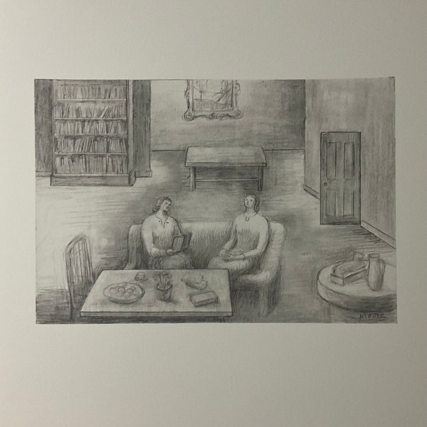 Henry Moore - Two Women in a living room - cm 52x37 limited edition, with certificate