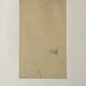 アメデオ・モディリアーニ - 帽子をかぶった女性の頭部 - 1959年、42 x 25 cm