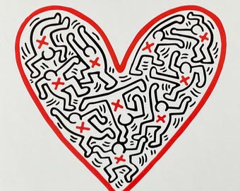 Keith Haring - Dance Love - Limited edition offset lithograph, 21x15 cm