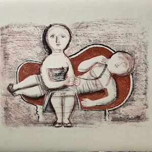 Massimo Campigli - The Sofa - Lithograph 45x33 cm