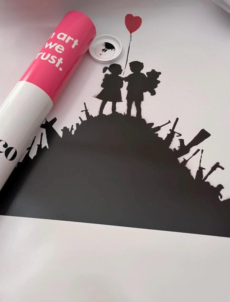 Banksy - Kids on Guns - Limited Edition Lithographic Poster Cm