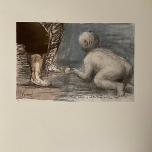 Henry Moore - Child playing - Lithograph cm 52x37 limited edition, year 1983
