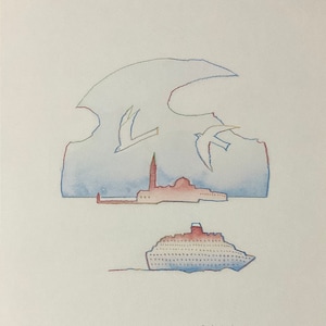 Jean Michel Folon - 1987, Lithograph limited edition 32x24 cm
