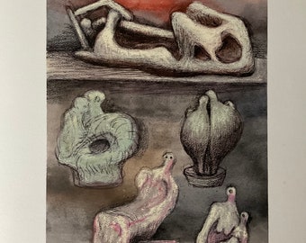 Henry Moore - Ideas for sculpture - Limited edition lithograph cm52x37
