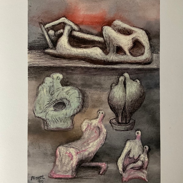 Henry Moore - Ideas for sculpture - Limited edition lithograph cm52x37