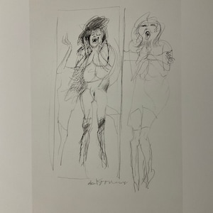 Willem De Kooning - &quot;Screaming girls&quot; - lithograph cm 52x37, limited edition, with certificate