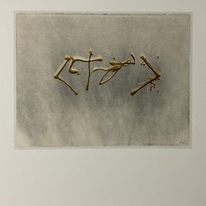 Antoni Tapies “Escritura en relleu” lithograph limited edition 52x37 cm with certificate