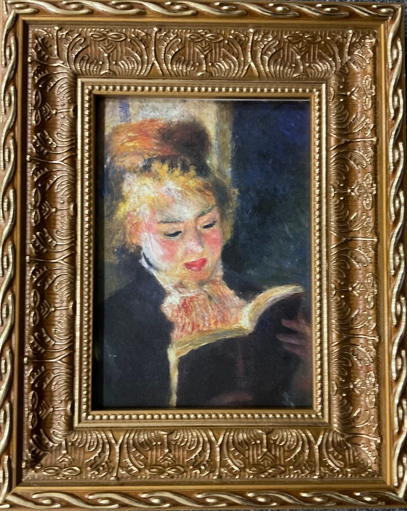 The reader Auguste Renoir with certificate Rare Lithograph on canvas cm 26x21 limited edition